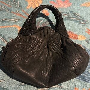 Mini Fendi spy bag Black Textured Leather Handbag